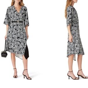 EUC Natori Leaves of Paradise‎ Dress size 2 Black White